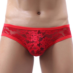 MenSexyWear Slip en dentelle Floom Rouge